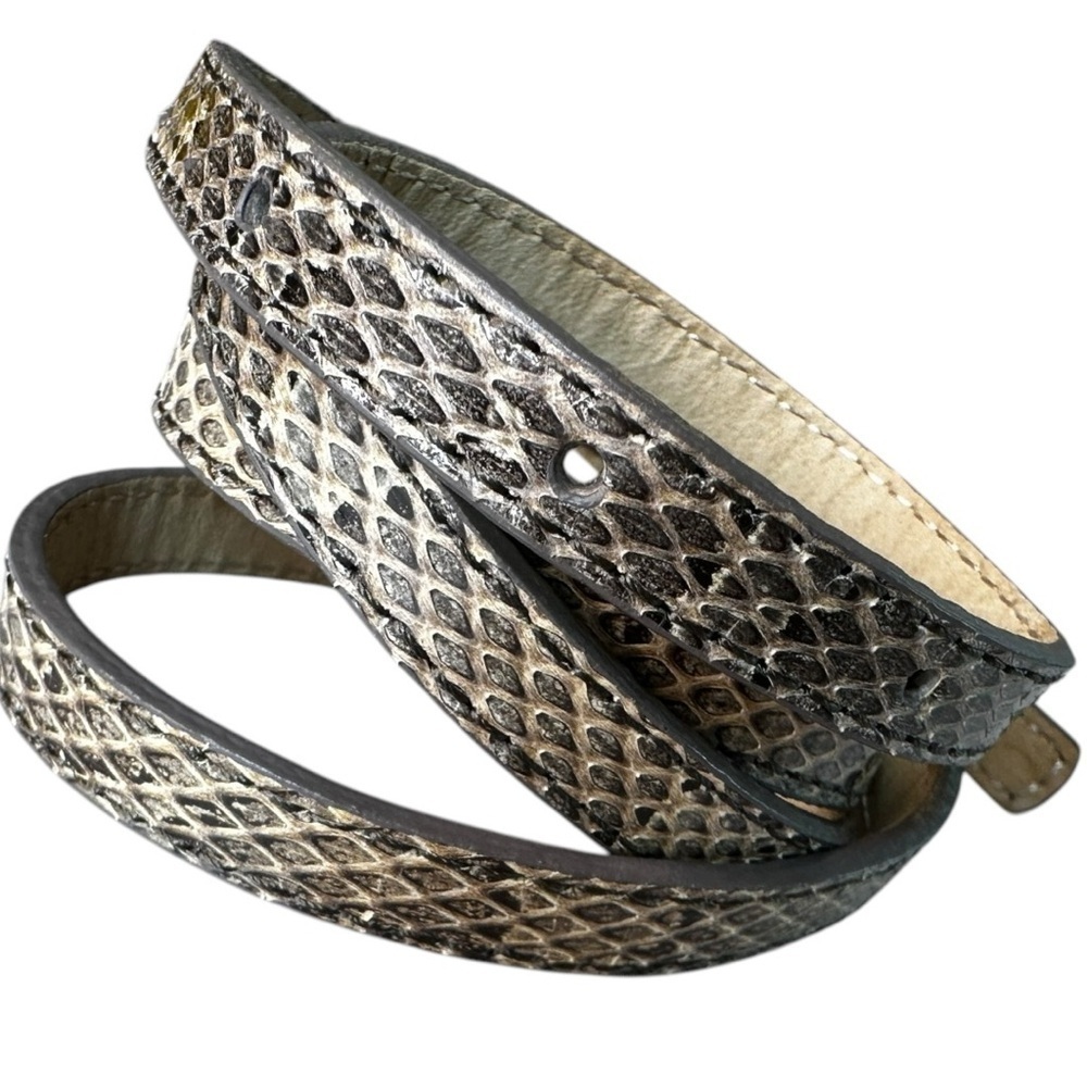 J Crew Y2K Genuine Leather Snakeskin Print Skinny Belt Small - Picture 3 of 6
